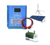 HUIZHITENGDA Système Hybride éolien Solaire 3200W avec contrôleur de Charge MPPT et Chargeur de décharge pour éolienne, Panneau Solaire 8000W (12V 24V 48V, Bleu),24v