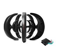 HUIZHITENGDA Turbine Éolienne Verticale, 5000W 220V 12V 24V 48V Générateur D'énergie Éolienne pour Toit, Éolienne À 5 Pales Adaptée pour L'éclairage De Lampadaires avec Contrôleur MPPT (Noir),220v