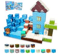 HUIZHOU Blocs de Construction Magnétiques 100 Pièces pour Enfants 3-8 Ans - Jouets de Construction Aimantés Thème Glace et Neige pour Garçons et Filles