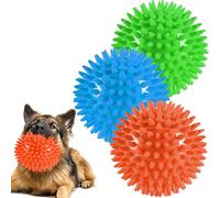huiziyi Lot de 3 balles couinantes pour chien de 6,5 cm - Balle à picots à mâcher - Jouet flottant pour nettoyer les dents - Jouets d'entraînement pour l'ennui et la stimulation - Taille S et M