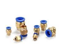 HUJWLBWF 100pcs Backs PC Type Quick Push Pneumatic Air Connector Brass Straight Through Hose Tube Thread Fittings 1/4(PC6-M5)
