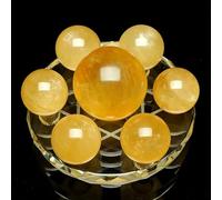 HUJWLBWF Citrine Seven-Star Array Ornaments Stone Creative Home Decorations Crystal Ball Crafts,Chassis Diameter,15cm