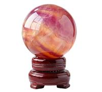 HUJWLBWF Crystal Ball Home Decoration Gemstone Crystals Balls Watermelon Fluorite Sphere Rainbow Purple,45~50mm