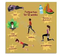 HUJWLBWF Mom Health Guide Poster Postpartum Recovery Essentials for the First 12 Weeks After Birth Wall-Art(Unframed,16x24inch(40x60cm))