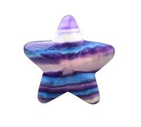 HUJWLBWF Rainbow Fluorite Star Pendant Crystal Multicolor Gemstone Five-Point Ornament for Jewelry, Decoration & Gift