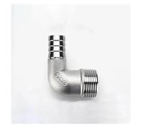 HUJWLBWF Right Angle Pagoda Elbow 90 Degrees 1/4" BSPT Male x Hosetail Barb 8mm Connector 304 Stainless Steel