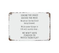 HUJWLBWF Rustic Tin Sign Baseball Quote Ignore The Grass Excuse Mess Metal Wall-Art Decor Motivational Gift for Sports Fan Home Man Cave 8 X 12 inch
