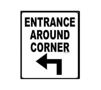 HUJWLBWF Slow Down Entrance Around Corner Sign Tin Signage with Reflective Alert for School Zone Warehouse Parking Lot Industrial Zone Warning (8 X 12 inch)