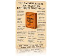 HUJWLBWF Two Minute Ritual To Keep My Bathroom Fresh Creative Funny Metal Poster Tin Sign Wall Decor for Kitchen Living Room Office Garage Man Cave 8 X 12 in