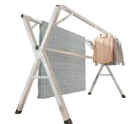 HUJZJY étendoir à linge extérieur rétractable 240cm, séchoir balcon pliable INOX, poteau réglable en hauteur