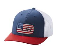 HUK Mesh Trucker Snapback Anti-Glare Fishing Hat Bonnet, Americana-Sargasso Sea, Taille Unique Homme