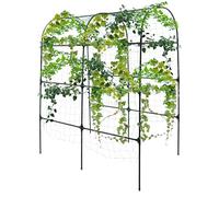 HuKaiL Arche de jardin 183 x 230 cm pour plantes grimpantes, treillis d'escalade avec filet, arche de jardin pour raisins, concombres, haricots, vignes, roses et autres plantes grimpantes