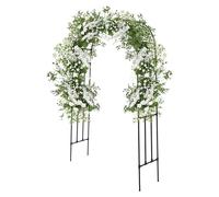 HuKaiL Arche de jardin 2,4 x 1,5 m pour plantes grimpantes, treillis d'escalade avec filet, arche de jardin pour raisins, concombres, haricots, vignes, roses et autres plantes grimpantes