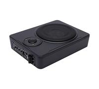 HuKaiL Caisson de basses actif pour voiture de 8 ", 600 W 12 V, avec haut haut-parleur actif et caisson de basses amplifié, caisson de basses avec corps en acier inoxydable, noir