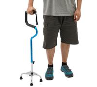 HuKaiL Canne de marche à quatre pieds, réglable, pour homme et femme, avec 8 hauteurs et capacité de charge de 136 kg, avec base à 4 dents, pour personnes de 1,5 à 1,85 m, à mobilité réduite, 26 x 18