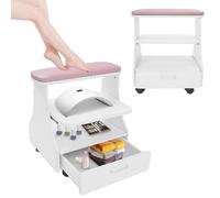 HuKaiL Chariot de manucure à 3 niveaux - Bain de pieds - Chariot de spa portable avec tiroirs et 4 roulettes universelles - Chariot de manucure - Bain de pieds avec capacité de charge de 50 kg - Pour