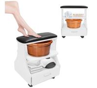 HuKaiL Chariot de manucure à 3 niveaux - Bain de pieds - Chariot de spa portable avec tiroirs et 4 roulettes universelles - Chariot de manucure - Bain de pieds avec capacité de charge de 50 kg - Pour