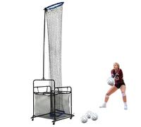 HuKaiL Filet d'entraînement de volley-ball avec roues, filet d'entraînement de volley-ball, réglable avec angle de 0 ° à 90 ° et 1,7 à 3,3 m de hauteur, filet d'entraînement amovible avec sac de