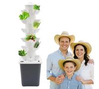 HuKaiL Kit de culture hydroponique verticale à 6 niveaux avec 30 trous pour réservoir de plantes, 40 l, pour germination, balcons, légumes à feuilles, 26x26x86 cm