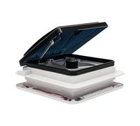 HuKaiL Lanterneau de toit 28 x 28 cm, lucarne de toit pour camping-car avec quatre sources de lumière LED et réglages de vitesse d'air, fenêtre de toit pour camping-car universel 30 x 30 cm