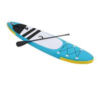 HuKaiL Planche de stand up paddle gonflable avec accessoires de qualité supérieure (pompe gonflable, laisse de sécurité, palme), 305 x 76 x 10 cm, bleue