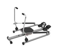HuKaiL Rameur hydraulique domestique - 2 barres LCD 120kg | 2 cylindres hydrauliques, bras à 360°, écran LCD, repose-pieds réglables - Charge maximale : 120 kg