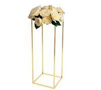 HuKaiL Support de fleurs doré en métal - Vase de mariage - Colonne de fleurs - Forme de colonne - Vase doré - Colonne décorative - Support de plantes pour mariage, table de salon, café - 28 x 28 x 80