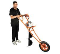 HuKaiL Tarière à gaz à 2 temps avec chariot manuel, 63 CC 8800 ± 300 tr/min, monocylindre refroidi par air, avec réservoir de carburant de 1,3 l pour foret Ø 60-300 mm, tarière pour construction