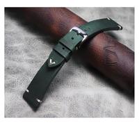 HUKILU yaoqijie 20mm 21mm 22mm Vintage marron gris vert bracelet de montre Crazy Horse bracelet de montre en cuir Compatible avec le Bracelet de marque IWC lasting(B,22mm)