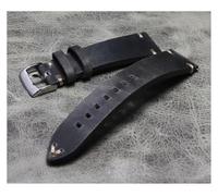 HUKILU yaoqijie 20mm 21mm 22mm Vintage marron gris vert bracelet de montre Crazy Horse bracelet de montre en cuir Compatible avec le Bracelet de marque IWC lasting(A,22mm)