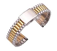 HUKILU yaoqijie Bracelet de montre en acier inoxydable 316L for femmes, argent, or, 12 mm, 14 mm, 16 mm, 18 mm, 20 mm, fermoir de bracelet d'horloge lasting(Middle Gold,16mm)