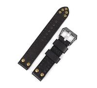 HUKILU yaoqijie Bracelet de montre fait main en cuir véritable Vintage 18mm 20mm 22mm 24mm bracelets de montre Rivet sculpture boucle bracelet for montres accessoire lasting(schwarz,24mm)