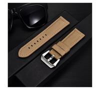 HUKILU yaoqijie Bracelet en cuir de vache Crazy Horse 20mm 22mm 24mm 26mm bracelets de montre en cuir véritable bracelet ceinture accessoires de montre lasting(Beige,24mm)