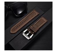 HUKILU yaoqijie Bracelet en cuir de vache Crazy Horse 20mm 22mm 24mm 26mm bracelets de montre en cuir véritable bracelet ceinture accessoires de montre lasting(Brown,24mm)