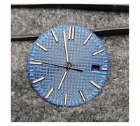 HUKILU yaoqijie Cadran de Montre 31,8 mm + Aiguilles Vertes Lumineuses, Accessoires de Remplacement for Mouvement NH35 Lasting(Blue Rose Gold Set)