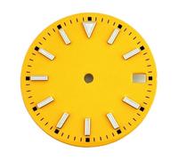 HUKILU yaoqijie Cadran de Montre NH35 28,5 mm stérile Bleu Lumineux adapté au Mouvement Automatique NH35 Accessoires de Montre pièces avec fenêtre de Calendrier Lasting(Jaune)