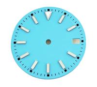 HUKILU yaoqijie Cadran de Montre NH35 28,5 mm stérile Bleu Lumineux adapté au Mouvement Automatique NH35 Accessoires de Montre pièces avec fenêtre de Calendrier Lasting(Sky Blue)