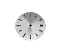 HUKILU yaoqijie Cadran de Montre Simple de 28,5 mm, Accessoires de Montre modifiés avec fenêtre de Calendrier, Rayures de Cadran for Mouvement NH35/364R/7S Lasting(Sunburst White)