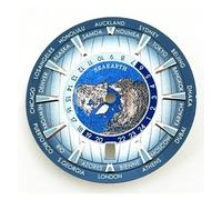 HUKILU yaoqijie Cadran de Montre stérile NH35 33,5 mm Fenêtre de Date à 6 Heures Cadran de Montre terrestre Mouvement Automatique Lumineux Vert Accessoires de Montre Pièces Lasting(Sky Blue)