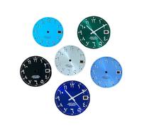 HUKILU yaoqijie Cadran NH35 Chiffres Lettres Arabes Cadran S Non Lumineux Cadran De Montre 28,5 mm for Mouvement NH36 Pièces De Montre Accessoires Lasting(Light Blue S Dial)