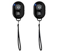 Hukneqn 2 Pièces Télécommande Bluetooth Selfie, Télécommande Bluetooth Selfie sans Fil Compatible iOS et Android, pour iPhone/iPad/Samsung, Distance de 10 m, sans Fil, Dragonne Incluse, Noir