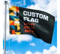 HUKQWX Drapeau/Bannière personnalisé - Bannière de drapeaux personnalisés - faites votre propre drapeau, Ajoutez votre propre image/texte/logo décoration de jardin extérieur/double face/2X3 FT