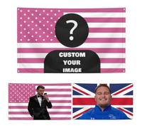 HUKQWX Drapeau/Bannière personnalisé - Bannière de drapeaux personnalisés - faites votre propre drapeau, Ajoutez votre propre image/texte/logo décoration de jardin extérieur/double face/2X3 FT