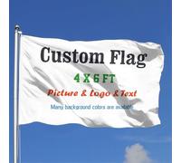 HUKQWX Drapeau/Bannière Personnalisé Photo - Drapeau Personnalisée Impression,Créez votre propre drapeau avec logo/photo/texte pour extérieur,football,jardin,cour/simple face/2X3 FT