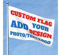 HUKQWX Drapeau/Bannière Personnalisé Photo - Drapeau Personnalisée Impression,Créez votre propre drapeau avec logo/photo/texte pour extérieur,football,jardin,cour/double face/2X3 FT