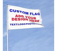HUKQWX Drapeau/Bannière Personnalisé Photo - Drapeau Personnalisée Impression,Créez votre propre drapeau avec logo/photo/texte pour extérieur,football,jardin,cour/double face/3X5 FT