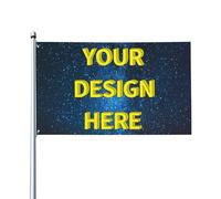 HUKQWX Drapeau/Bannière Personnalisé Photo - Drapeau Personnalisée Impression,Créez votre propre drapeau avec logo/photo/texte pour extérieur,football,jardin,cour/simple face/2X3 FT