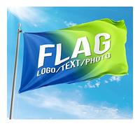 HUKQWX Drapeau/Bannière Personnalisé Photo - Drapeau Personnalisée Impression,Créez votre propre drapeau avec logo/photo/texte pour extérieur,football,jardin,cour/simple face/2X3 FT