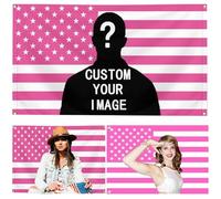 HUKQWX Drapeau & Bannière Personnalisés - Créez Votre Propre Drapeau/Bannière, Ajoutez Logo/Texte/Photo pour Décoration de Jardin Extérieur/double face/3X5 FT