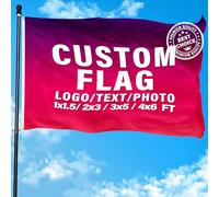 HUKQWX Drapeau Personnalisable,Banderole PersonnaliséE,Drapeau Personnalisé,Banniere Personnalisable,Créez votre propre drapeau avec photo/logo/texte pour le jardin/simple face/2.5X4 FT